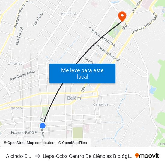 Alcindo Com Mundurucus to Uepa-Ccbs Centro De Ciências Biológicas E Da Saúde Da Universidade Estadual Do Pará map