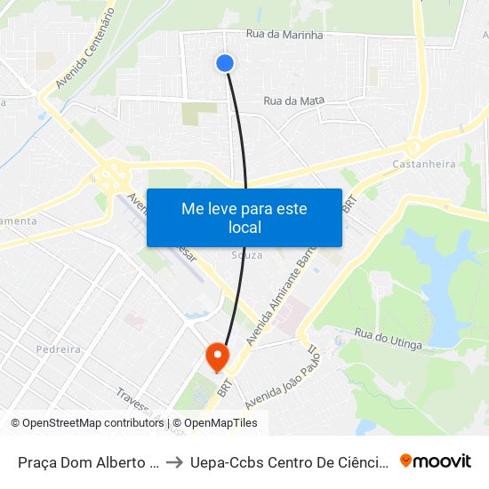 Praça Dom Alberto Ramos | Rodolfo Chermont Com Almeirim to Uepa-Ccbs Centro De Ciências Biológicas E Da Saúde Da Universidade Estadual Do Pará map