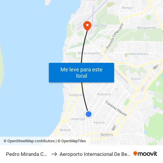Pedro Miranda Com Alcindo to Aeroporto Internacional De Belém Val-De-Cans map