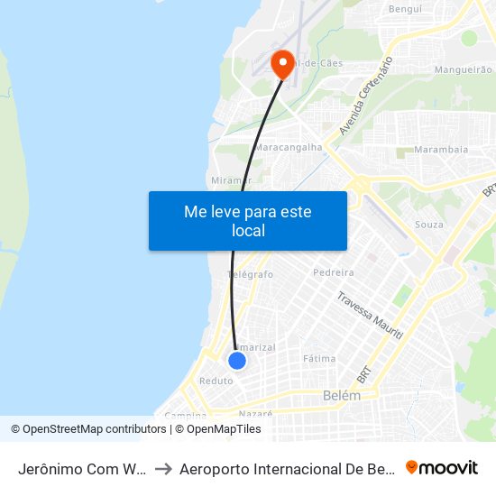 Jerônimo Com Wandenkolk to Aeroporto Internacional De Belém Val-De-Cans map