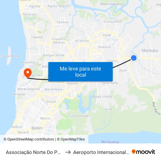 Associação Norte Do Pará Da Igreja Adventista to Aeroporto Internacional De Belém Val-De-Cans map