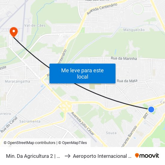 Min. Da Agricultura 2 | Av. Almirante Barroso to Aeroporto Internacional De Belém Val-De-Cans map