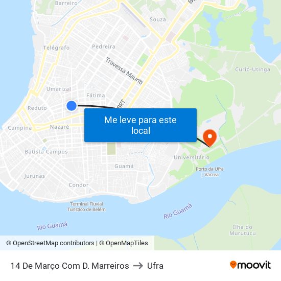 14 De Março Com D. Marreiros to Ufra map