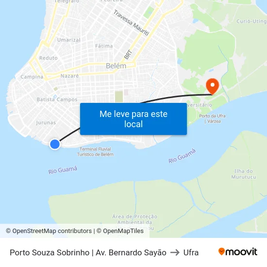 Porto Souza Sobrinho | Av. Bernardo Sayão to Ufra map