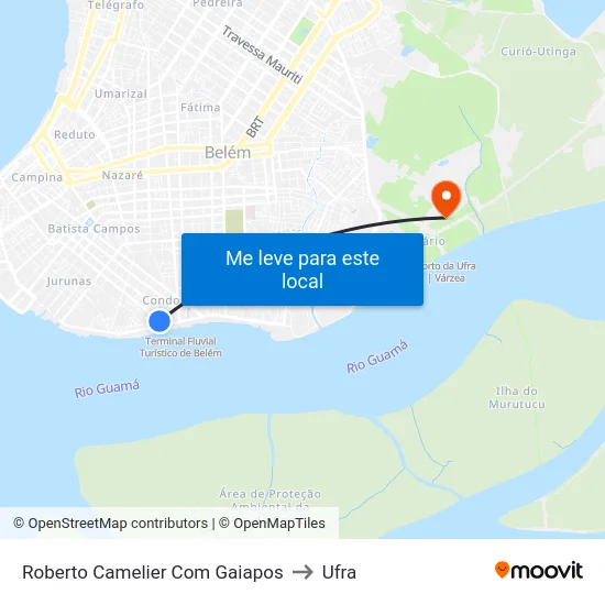 Roberto Camelier Com Gaiapos to Ufra map