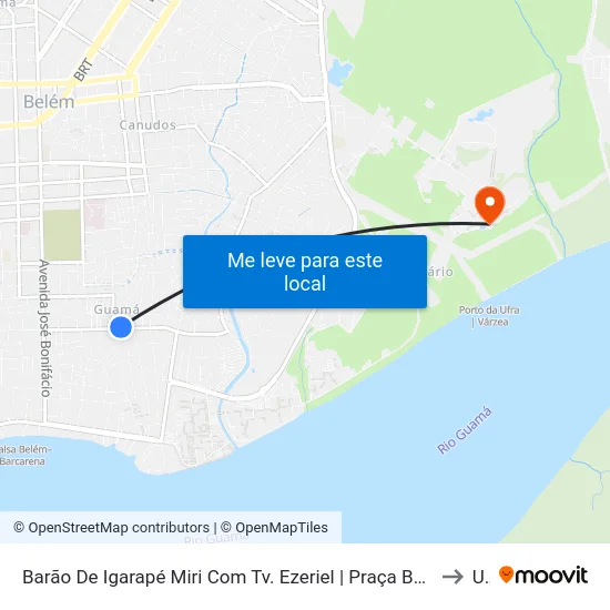 Barão De Igarapé Miri Com Tv. Ezeriel | Praça Benedito Monteiro | Escola Padre Leandro Pinheiro to Ufra map