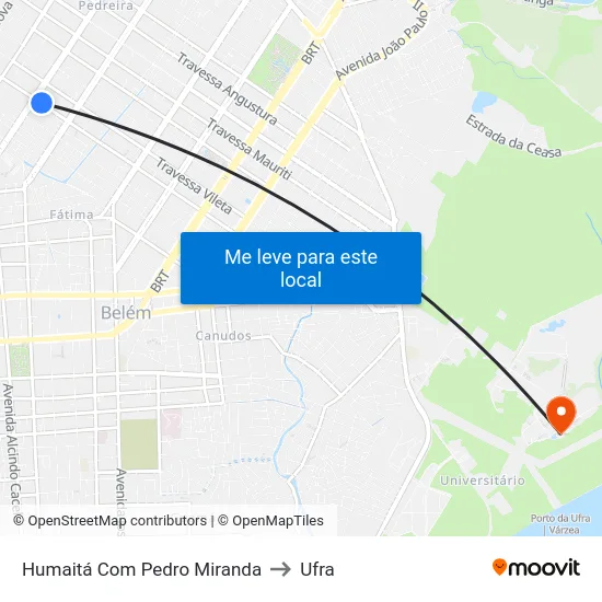 Humaitá Com Pedro Miranda to Ufra map