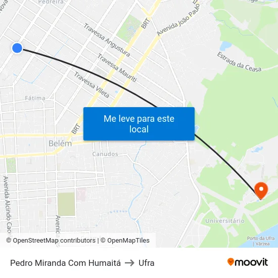 Pedro Miranda Com Humaitá to Ufra map