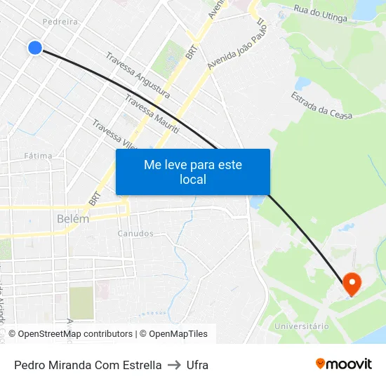 Pedro Miranda Com Estrella to Ufra map