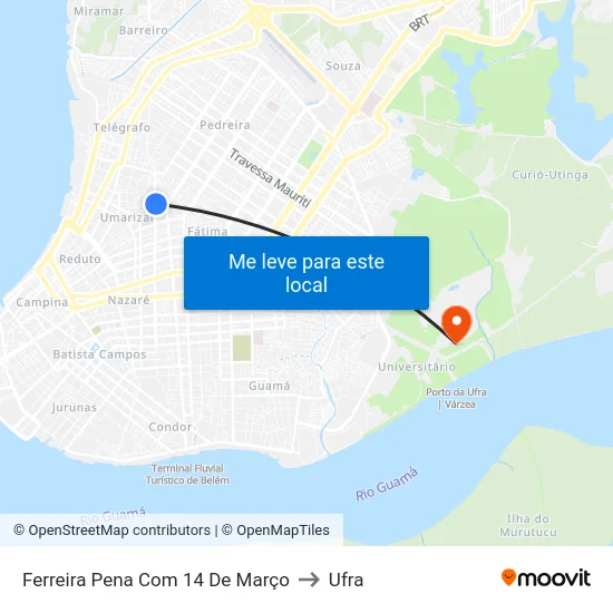 Ferreira Pena Com 14 De Março to Ufra map