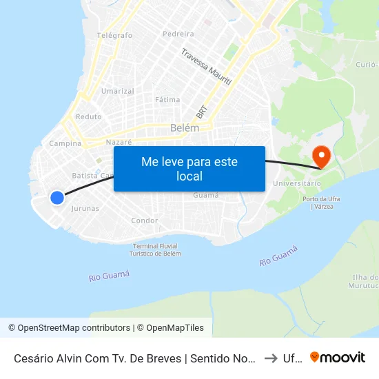 Cesário Alvin Com Tv. De Breves | Sentido Norte to Ufra map