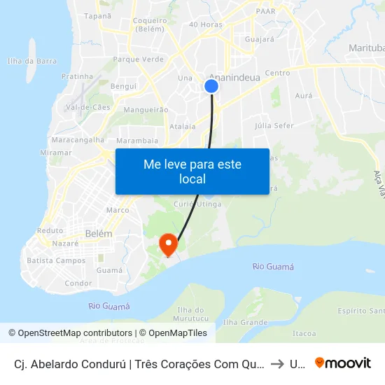 Cj. Abelardo Condurú | Três Corações Com Quadra 18 to Ufra map