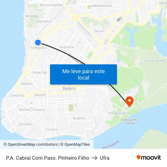 P.A. Cabral Com Pass. Pinheiro Filho to Ufra map
