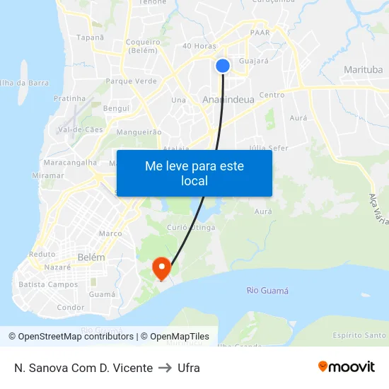 N. Sanova Com D. Vicente to Ufra map