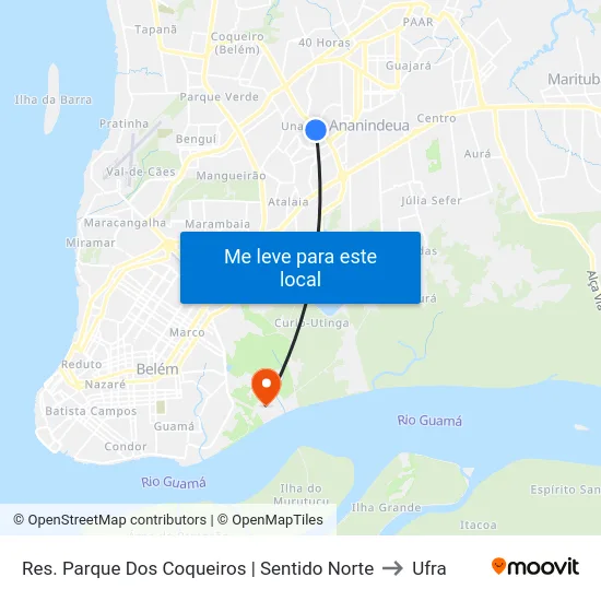 Res. Parque Dos Coqueiros | Sentido Norte to Ufra map