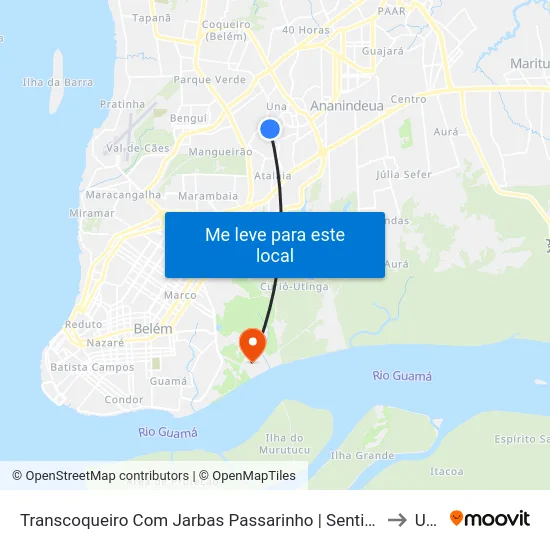 Transcoqueiro Com Jarbas Passarinho | Sentido Belém to Ufra map