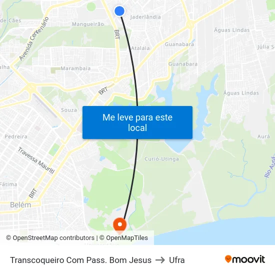 Transcoqueiro Com Pass. Bom Jesus to Ufra map