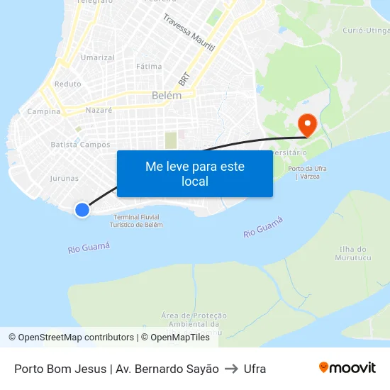 Porto Bom Jesus | Av. Bernardo Sayão to Ufra map