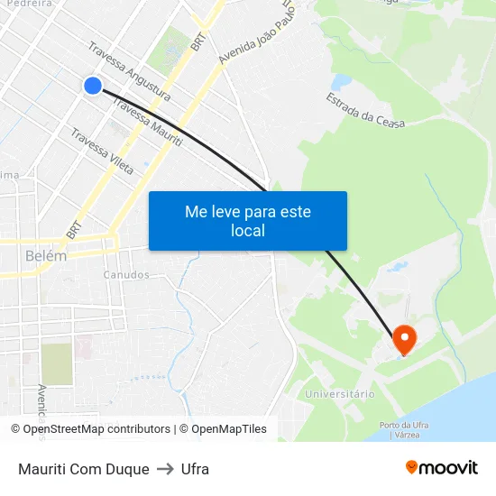 Mauriti Com Duque to Ufra map