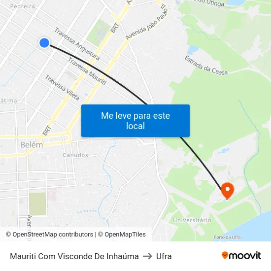 Mauriti Com Visconde De Inhaúma to Ufra map