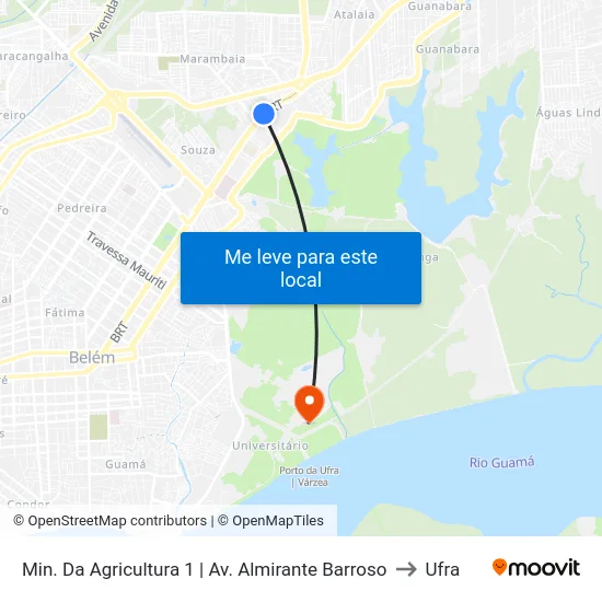 Min. Da Agricultura 1 | Av. Almirante Barroso to Ufra map