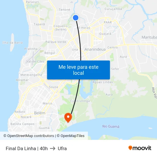 Final Da Linha | 40h to Ufra map