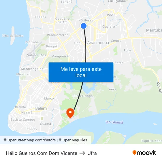 Hélio Gueiros Com Dom Vicente to Ufra map