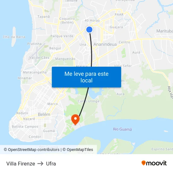 Villa Firenze to Ufra map
