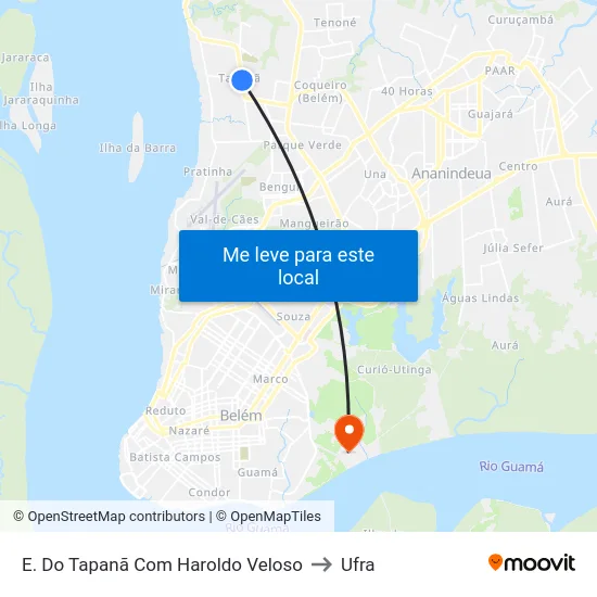 E. Do Tapanã Com Haroldo Veloso to Ufra map