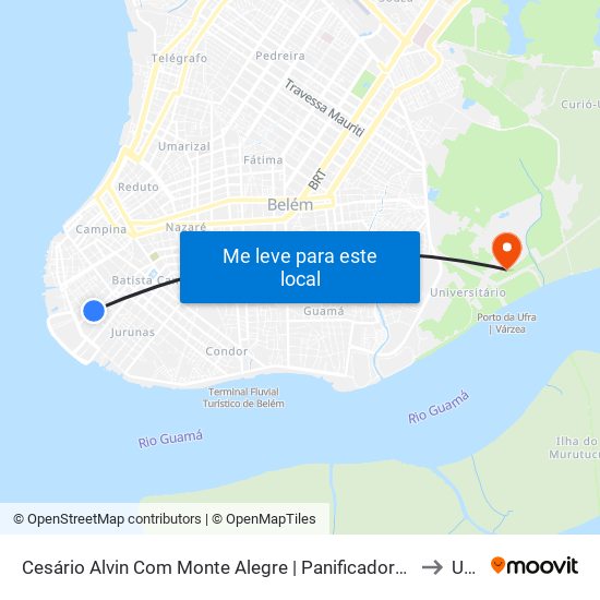 Cesário Alvin Com Monte Alegre | Panificadora Poiares to Ufra map
