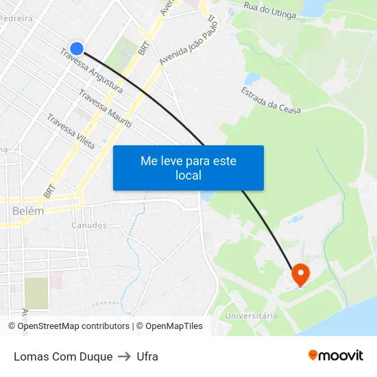 Lomas Com Duque to Ufra map