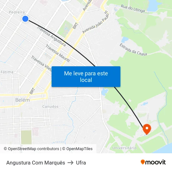 Angustura Com Marquês to Ufra map