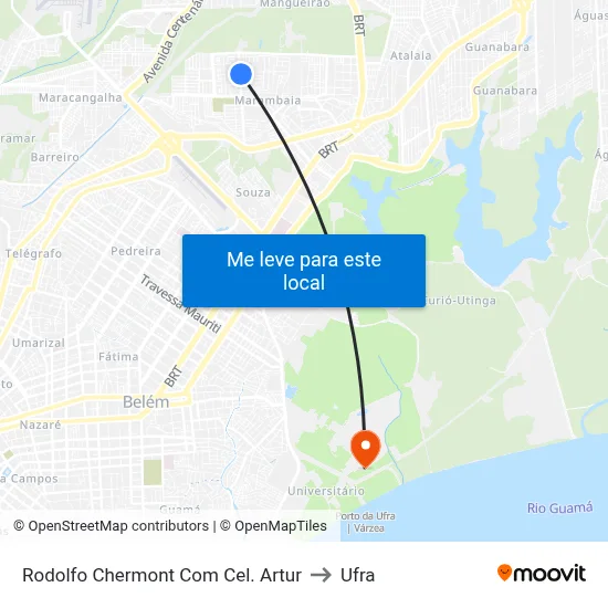 Rodolfo Chermont Com Cel. Artur to Ufra map
