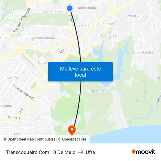 Transcoqueiro Com 10 De Maio to Ufra map