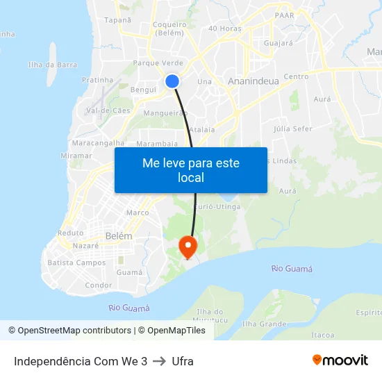 Independência Com We 3 to Ufra map