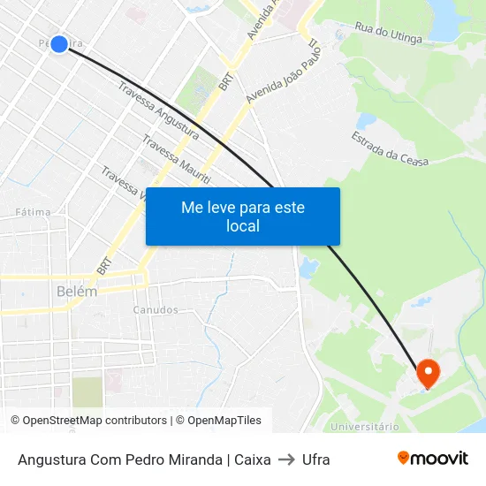 Angustura Com Pedro Miranda | Caixa to Ufra map
