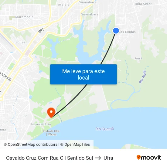 Osvaldo Cruz Com Rua C | Sentido Sul to Ufra map