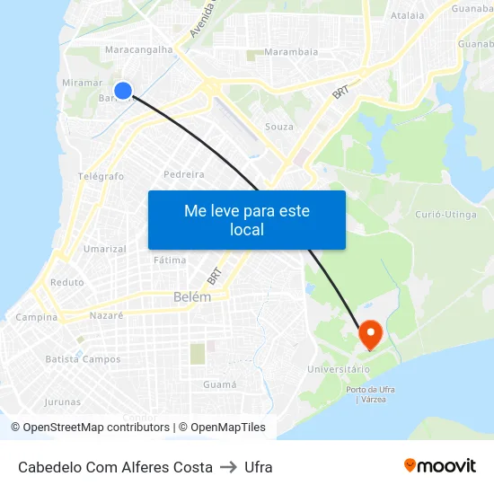 Cabedelo Com Alferes Costa to Ufra map