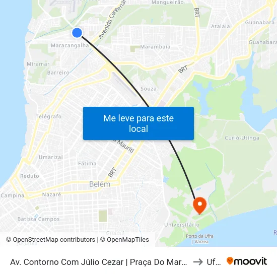 Av. Contorno Com Júlio Cezar | Praça Do Marex to Ufra map