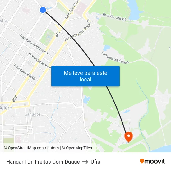 Hangar | Dr. Freitas Com Duque to Ufra map