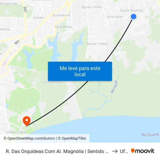 R. Das Orquídeas Com Al. Magnólia | Sentido Leste to Ufra map