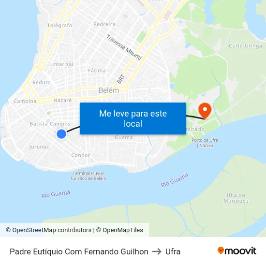 Padre Eutíquio Com Fernando Guilhon to Ufra map