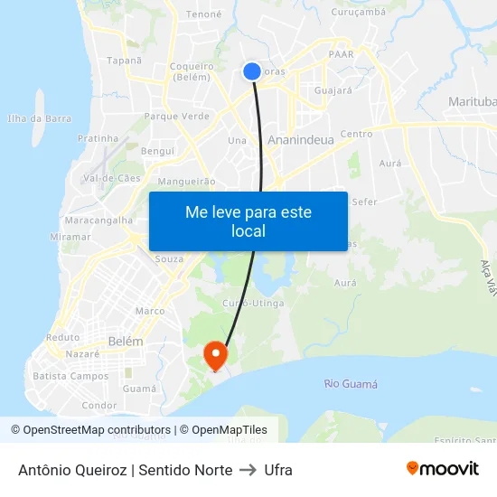 Antônio Queiroz | Sentido Norte to Ufra map