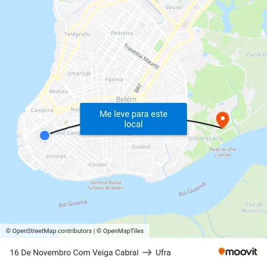 16 De Novembro Com Veiga Cabral to Ufra map