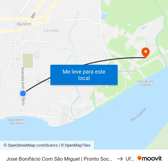 José Bonifácio Com São Miguel | Pronto Socorro to Ufra map