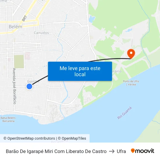 Barão De Igarapé Miri Com Liberato De Castro to Ufra map