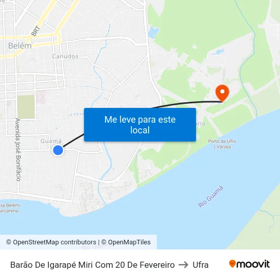 Barão De Igarapé Miri Com 20 De Fevereiro to Ufra map