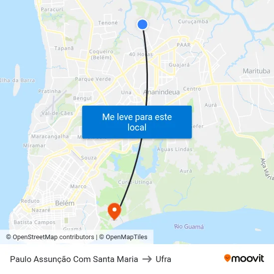 Paulo Assunção Com Santa Maria to Ufra map