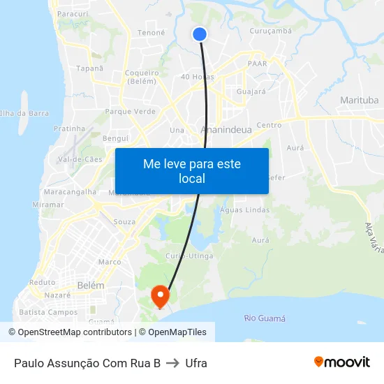 Paulo Assunção Com Rua B to Ufra map