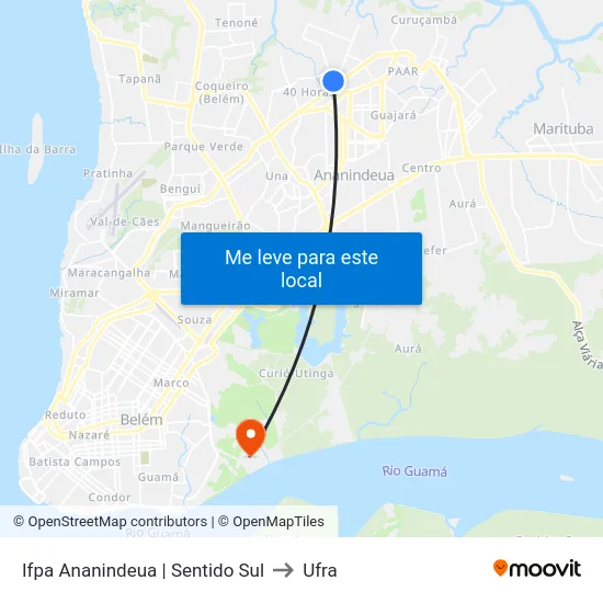 Ifpa Ananindeua | Sentido Sul to Ufra map